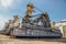 Abandoned transport and installation unit `Grasshopper` for spaceship Buran and Energy launch vehicle at cosmodrome Baikonur