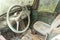 Abandoned vehicle interior in Ialysos village Rhodes