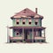 Abandoned Vintage House vector flat isolated illustration