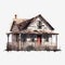 Abandoned Vintage House vector flat isolated illustration