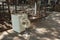 Abandoned Vintage White Washing Machine in Outdoor Junk Yard/ Backyard Garden/ Studio Garage