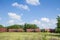 Abandoned wagons, old and rusty tank cars that used to carry oil, on display on a decommissioned railway train track