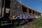 Abandoned wagons were burned at the Railway Station in Thessaloniki