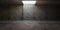 Abandoned warehouse scene cement floor old cement wall dilapidated room background 3D illustration