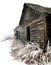 Abandoned Wood Farm Building in Winter