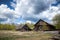 Abandoned wooden house in a deserted village