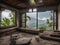 abandoned wooden room indoor with view