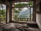 abandoned wooden room indoor with view