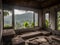 abandoned wooden room indoor with view