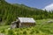 Abandoned wooden sheepfold in Carpathians mountains