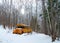 Abandoned Yellow School Bus in the Snow