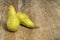 Abate Fetel pears on wood