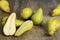 Abate Fetel pears on wood