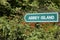 Abbey Island Sign, Derrymore Bay Beach, Ireland