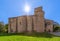 Abbey of San Vittore alle Chiuse In the rays of the midday sun. Comune of Genga, Marche, Italy