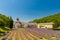 Abbey of Senanque and blooming rows lavender flowers. Gordes, Luberon, Vaucluse, Provence, France, Europe.