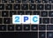 Abbreviation 2PC on keyboard background