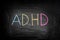 Abbreviation ADHD on a blackboard