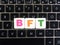 Abbreviation BFT on keyboard background