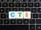 Abbreviation CTI on keyboard background