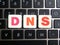 Abbreviation DNS on keyboard background