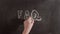 Abbreviation faq is drawn in voluminous letters in a callout for text by hand on a chalkboard, timelapse. Concept of