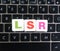 Abbreviation LSR on keyboard background