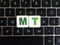Abbreviation MT on keyboard background