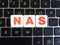 Abbreviation NAS on keyboard background