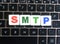 Abbreviation SMTP on keyboard background