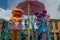 Abby Cadabby and Zoe on colorful float at Seaworld 2