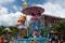 Abby Cadabby and Zoe on colorful float at Seaworld 5.