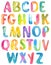 ABC, alphabet watercolor letters over white