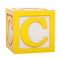 ABC Alphabet Wooden Block with C letter. 3D rendering