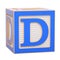 ABC Alphabet Wooden Block with D letter. 3D rendering