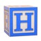 ABC Alphabet Wooden Block with H letter. 3D rendering