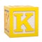 ABC Alphabet Wooden Block with K letter. 3D rendering