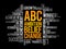 ABC - Ambition Belief Change word cloud, business concept background