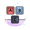 Abc, Blocks, Basic, Alphabet, Knowledge Abstract Flat Color Icon Template