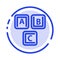 Abc, Blocks, Basic, Alphabet, Knowledge Blue Dotted Line Line Icon