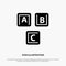 Abc, Blocks, Basic, Alphabet, Knowledge Solid Black Glyph Icon