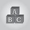 ABC building block icon, Cubes alphabet sign