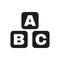 ABC building blocks icon. ABC bricks vector design. Baby bricks symbol. web. graphic. JPG. AI. app. logo. object. flat