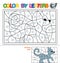 ABC Coloring Book for children. Color by letters. Learning the capital letters of the alphabet. Puzzle for children. Letter C. Cat