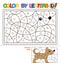 ABC Coloring Book for children. Color by letters. Learning the capital letters of the alphabet. Puzzle for children. Letter D. Dog