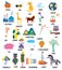 Abc for kids with animals, objects, toys