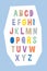 ABC Kids Poster Vector. Children`s Cheerful Alphabet Wall Poster Vector