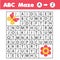 ABC Maze game: animals theme. Help butterfly find flower. Activity for children and kids, learning English Alphabet