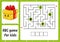 ABC maze for kids. Rectangle labyrinth. Christmas theme. Activity worksheet. Puzzle for children. Cartoon style. Logical conundrum