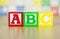 ABC Spelled Out in Alphabet Building Blocks